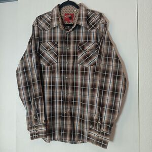 Rodeo Western Plaid Shirt XXL Y2K Pearl Snap Retro Core Cowboy Modern Vtg Look
